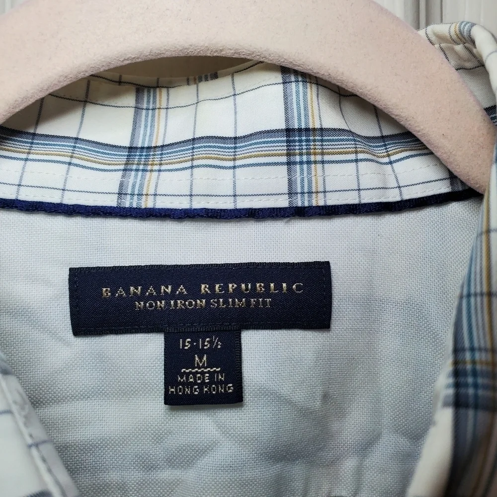 Banana Republic Men's Medium Non-Iron Classic Fit Shirt Long Sleeve 100% Cotton